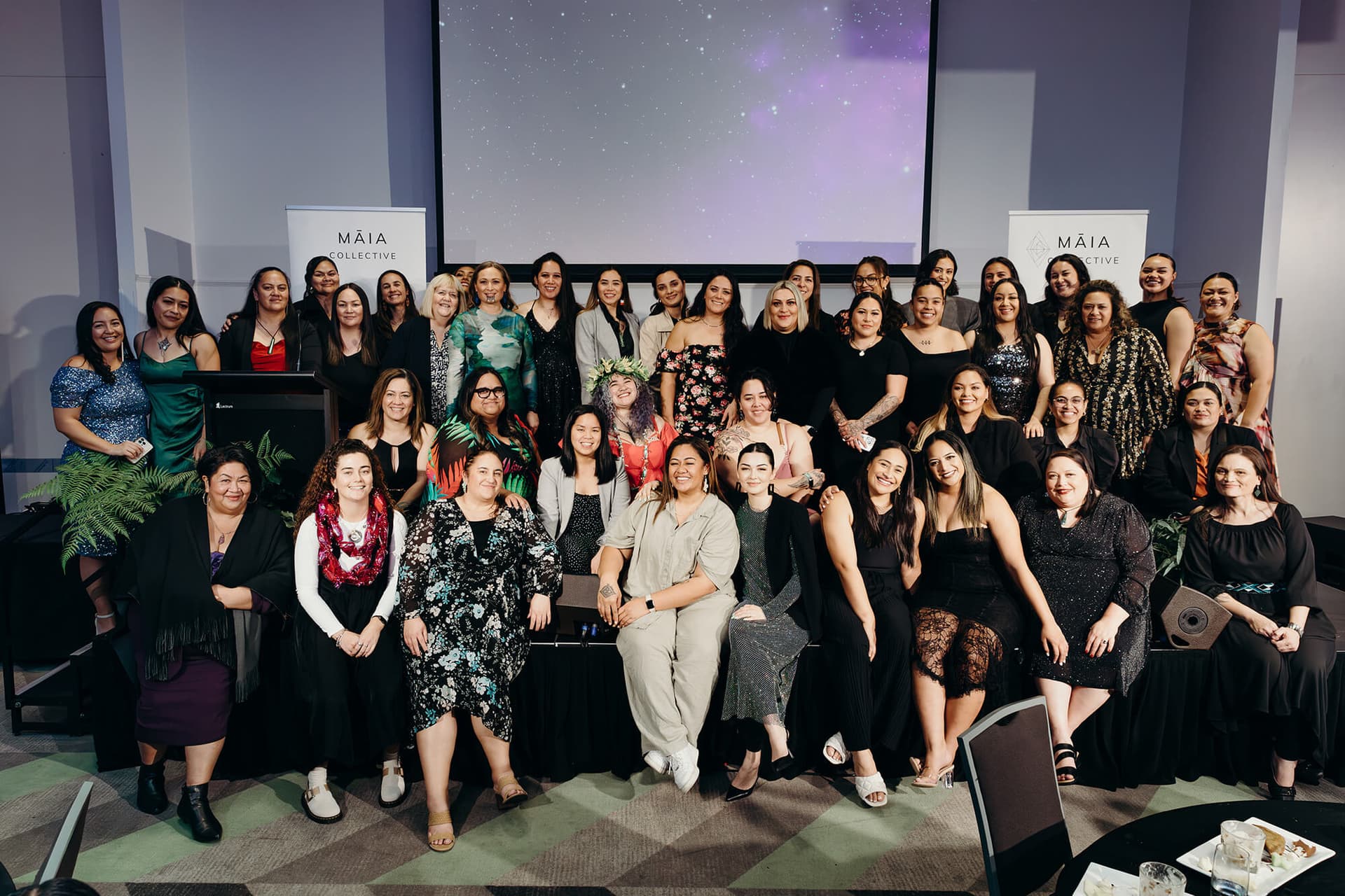 Wāhine of the Māia Collective whānau gathered together